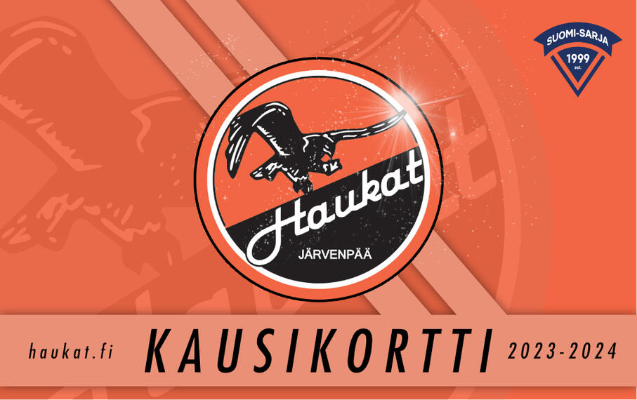 Järvenpään Haukat - Kausikorttidesign 23-24 Järvenpään Haukat - Kausikorttidesign 23-24